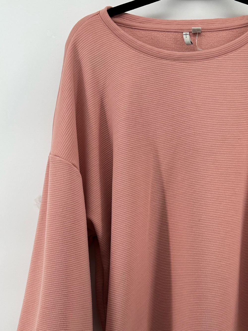 EST 1946 Ribbed Oversized Sweatshirt Material Pullover in Dusty Pink Sz 22/24W - Picture 2 of 7